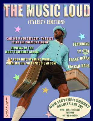 A magazine that reads 'The Music Loud'.