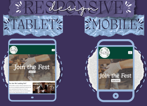 Responsive views of the Tres Fest website.